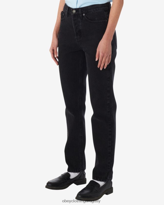 OBEY negro descolorido mujer mezclilla sin esfuerzo 28XT8J515