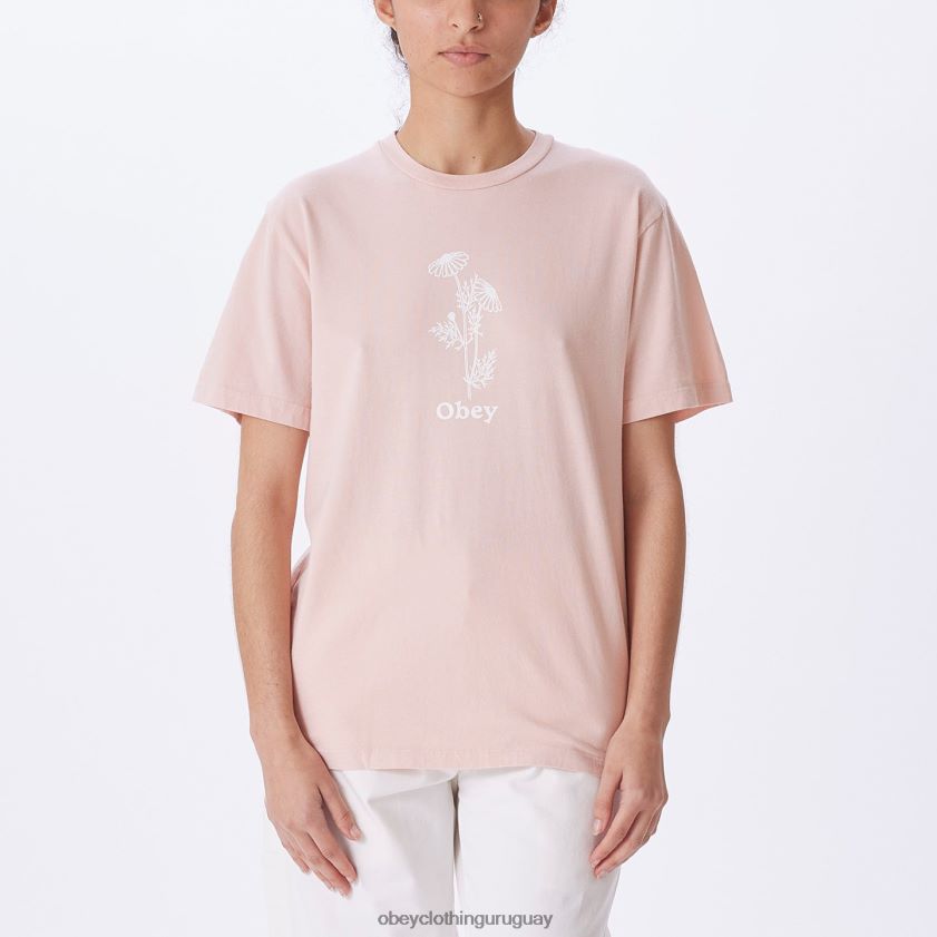 OBEY arcilla rosa mujer camiseta de elección de tinte de pigmento de malas hierbas 28XT8J745