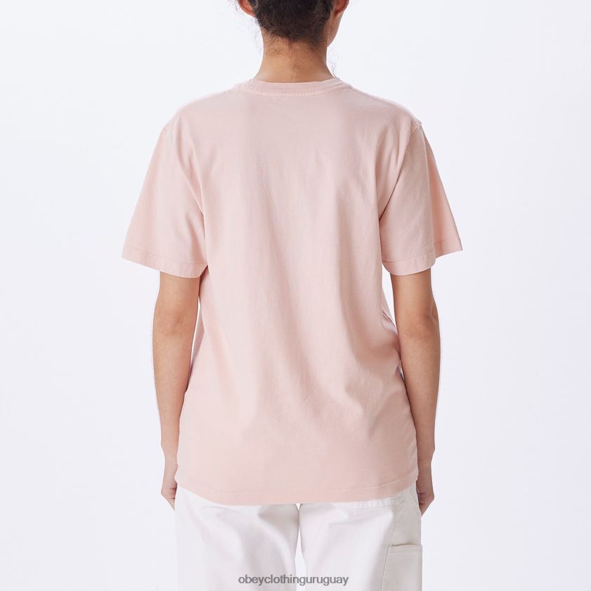 OBEY arcilla rosa mujer camiseta de elección de tinte de pigmento de malas hierbas 28XT8J745