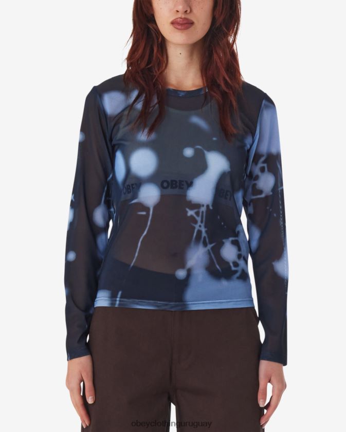 OBEY azul marino polvoriento multi mujer punto de malla donnie ls 28XT8J558