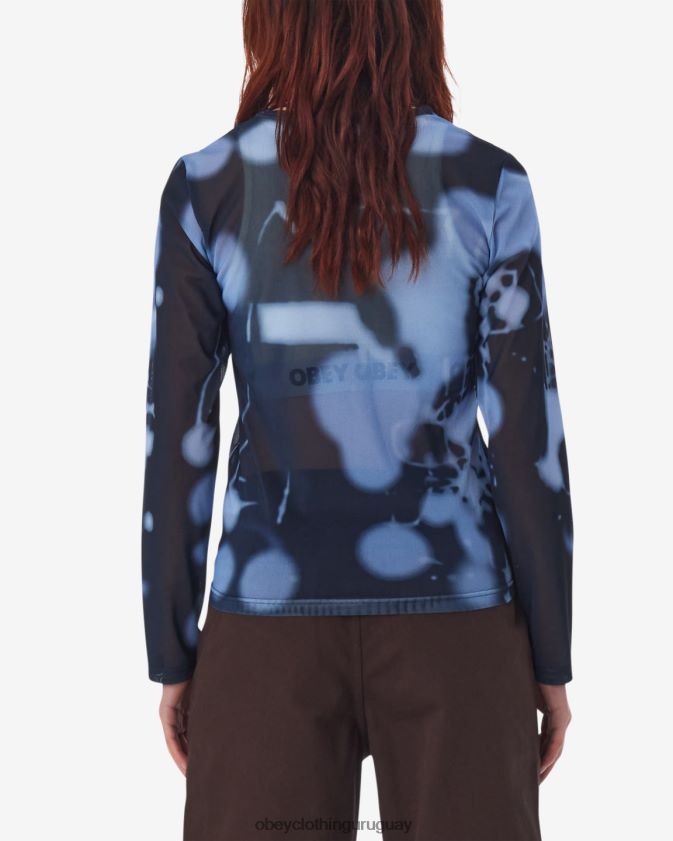 OBEY azul marino polvoriento multi mujer punto de malla donnie ls 28XT8J558