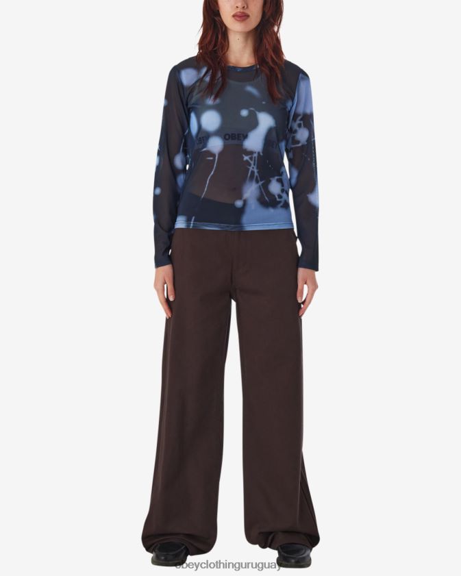 OBEY azul marino polvoriento multi mujer punto de malla donnie ls 28XT8J558