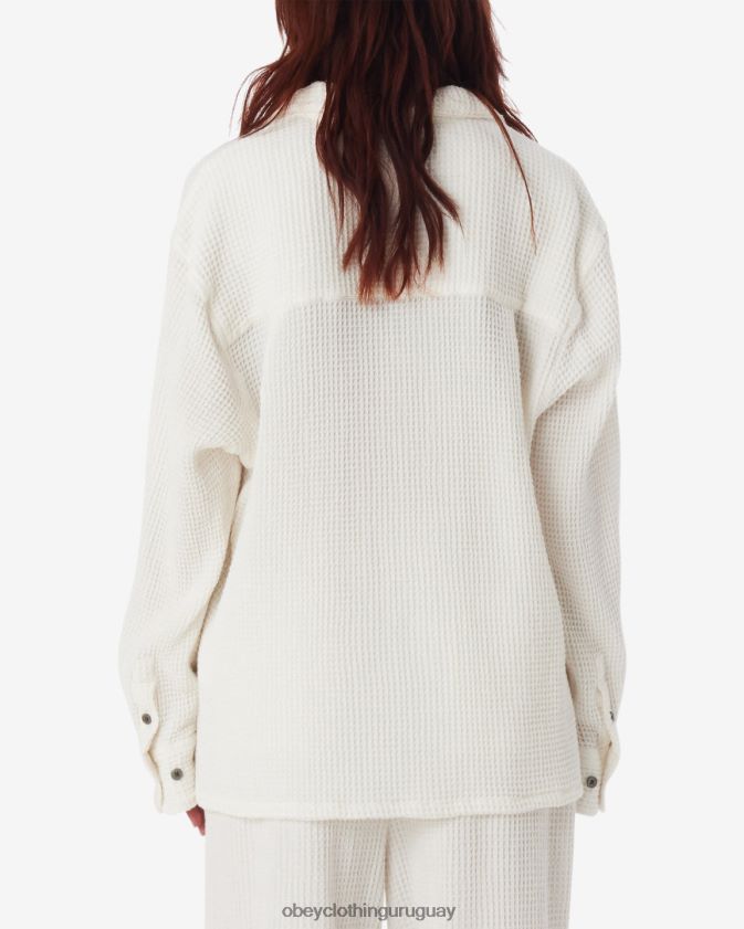 OBEY blanco apagado mujer camisa camille waffle 28XT8J554