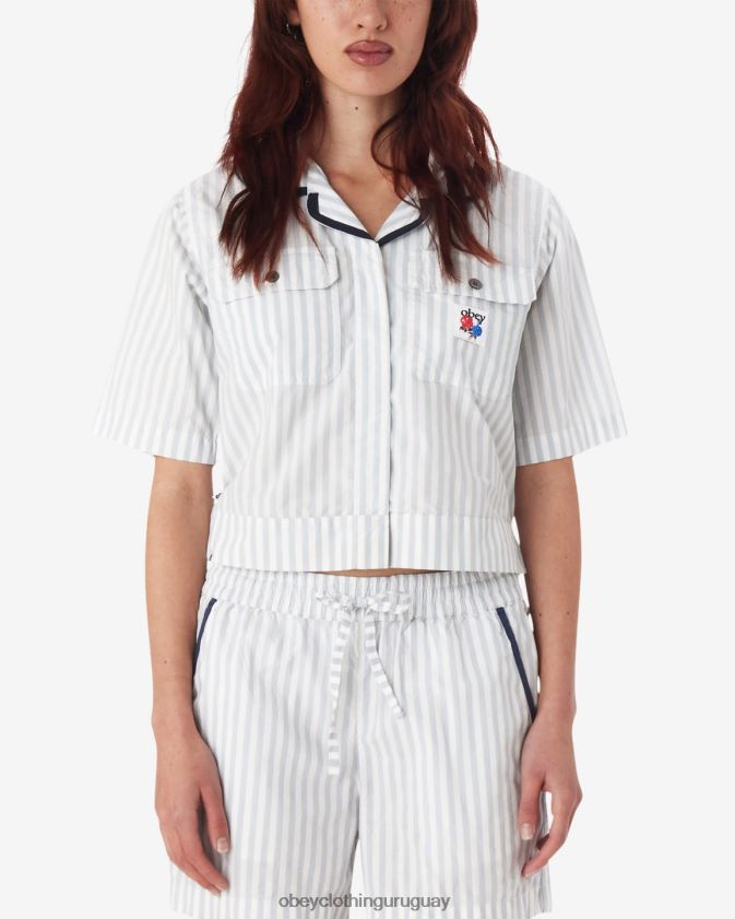 OBEY bueno gris multi mujer camisa utilitaria serena 28XT8J572