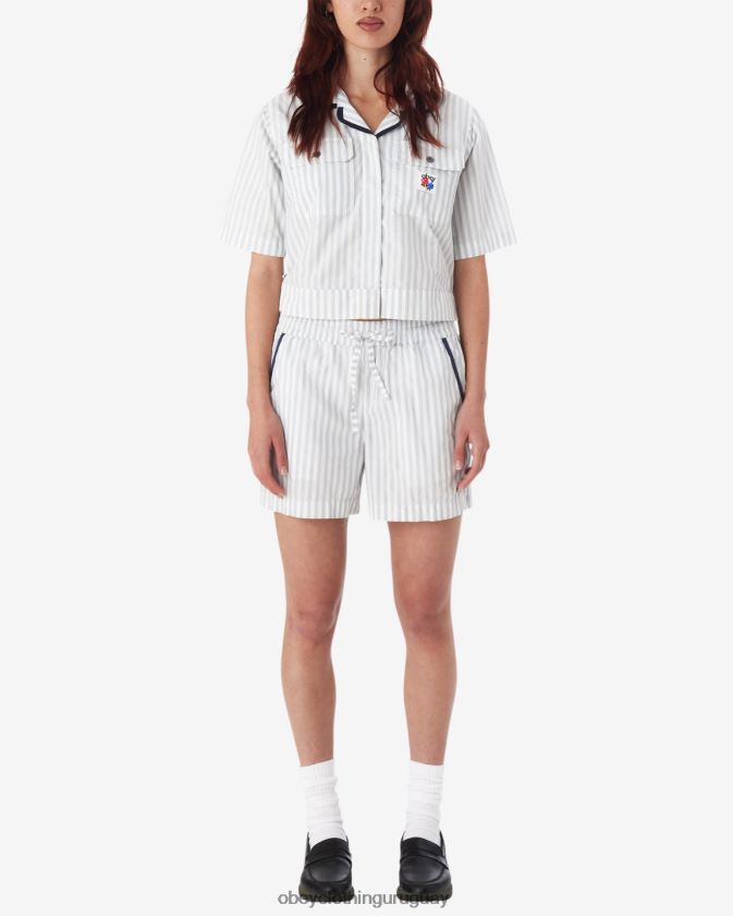 OBEY bueno gris multi mujer camisa utilitaria serena 28XT8J572
