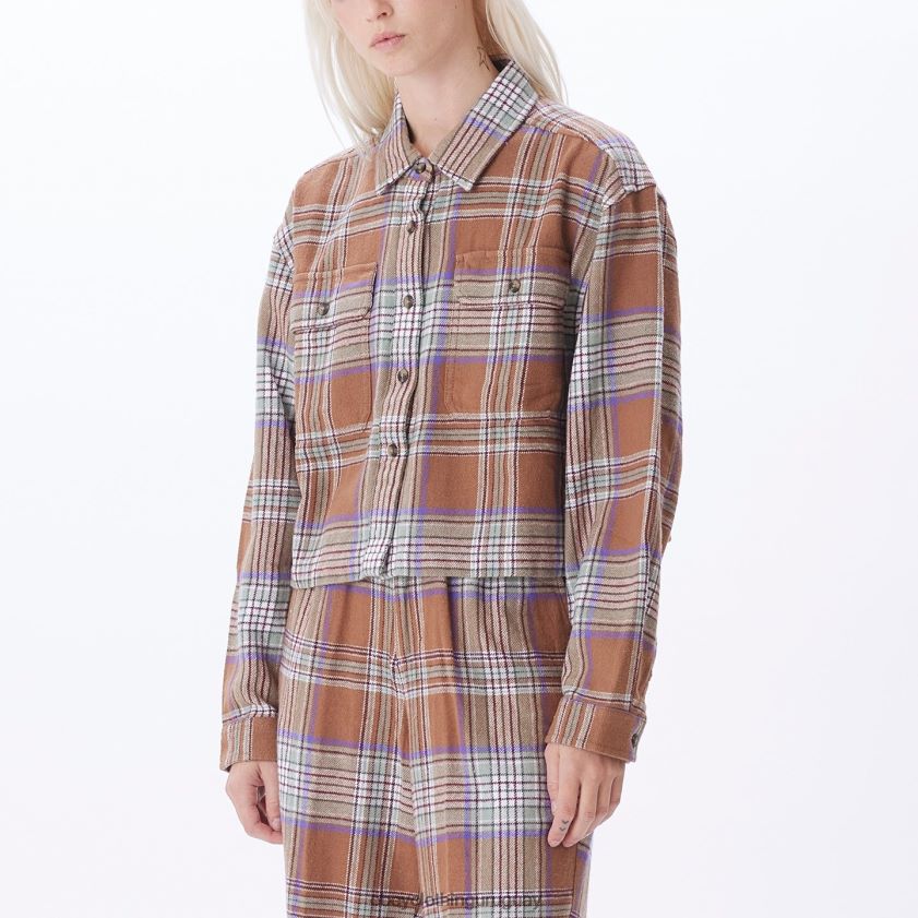 OBEY catechu madera multi mujer camisa de franela máxima 28XT8J705