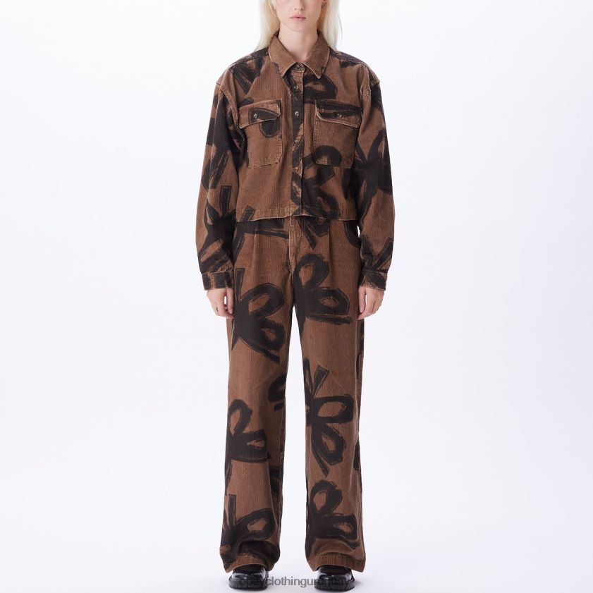 OBEY catechu madera multi mujer camisa de pana nabi 28XT8J660