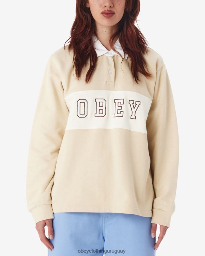 OBEY gris ostra mujer polo de rugby de palisandro 28XT8J571