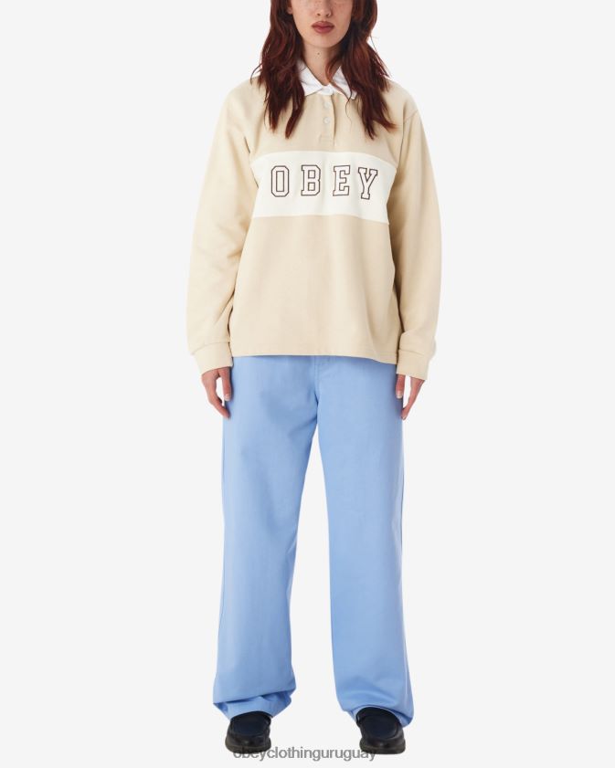OBEY gris ostra mujer polo de rugby de palisandro 28XT8J571