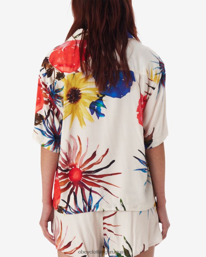 OBEY multi sin blanquear mujer camisa con varias flores 28XT8J568