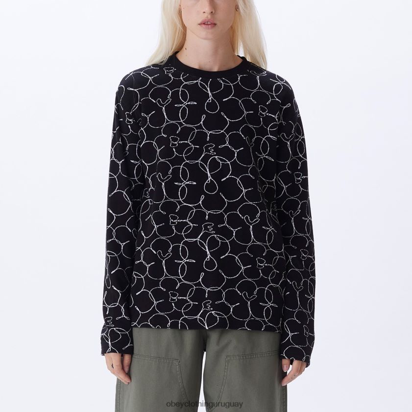 OBEY negro múltiple mujer camiseta dania ls 28XT8J709