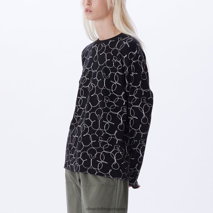 OBEY negro múltiple mujer camiseta dania ls 28XT8J709