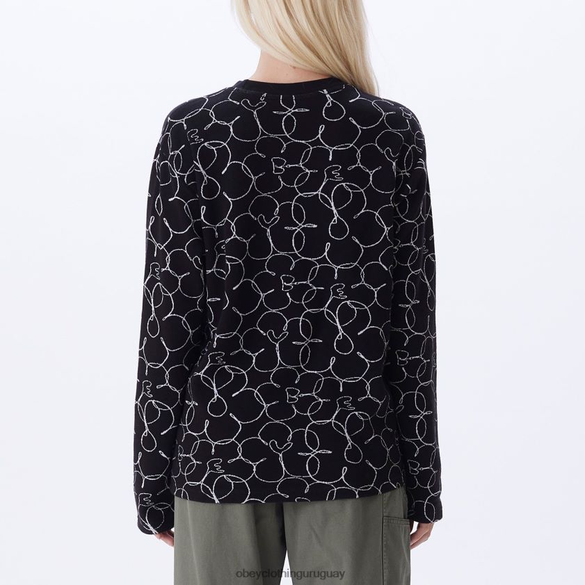 OBEY negro múltiple mujer camiseta dania ls 28XT8J709