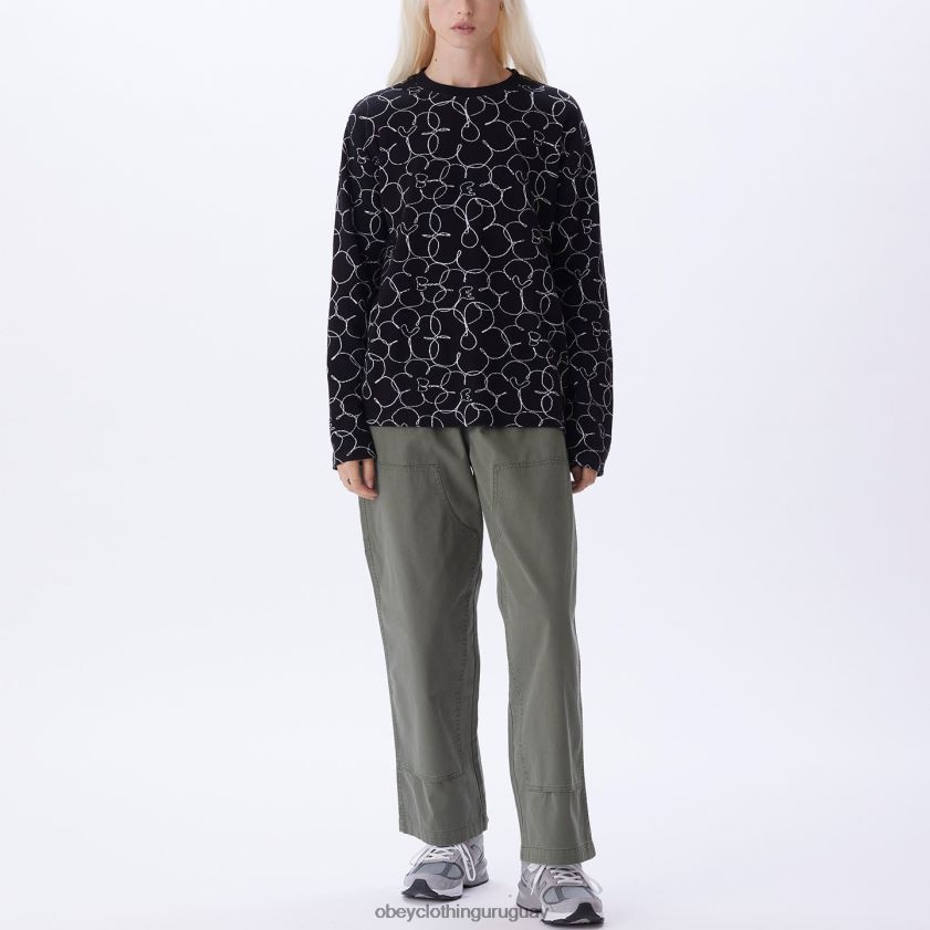 OBEY negro múltiple mujer camiseta dania ls 28XT8J709