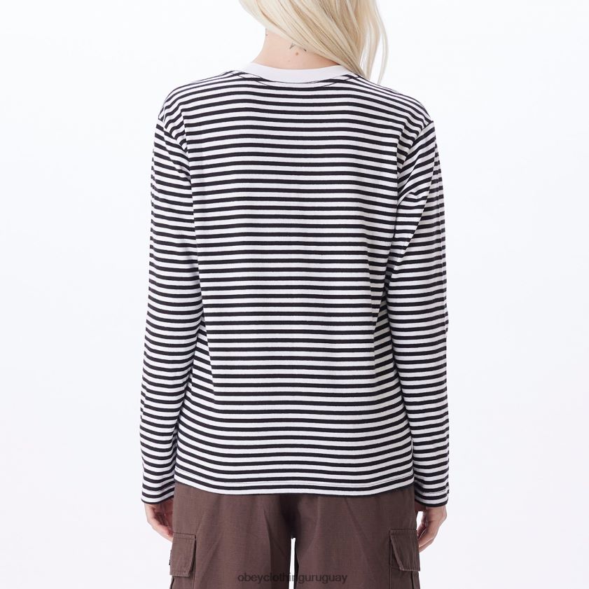 OBEY negro múltiple mujer camiseta romelia ls 28XT8J720