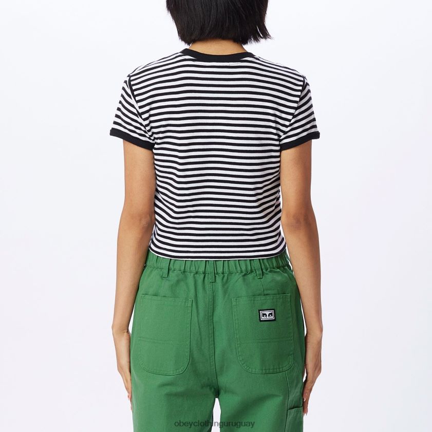 OBEY negro múltiple mujer playeras ringer bebé de zoe 28XT8J729