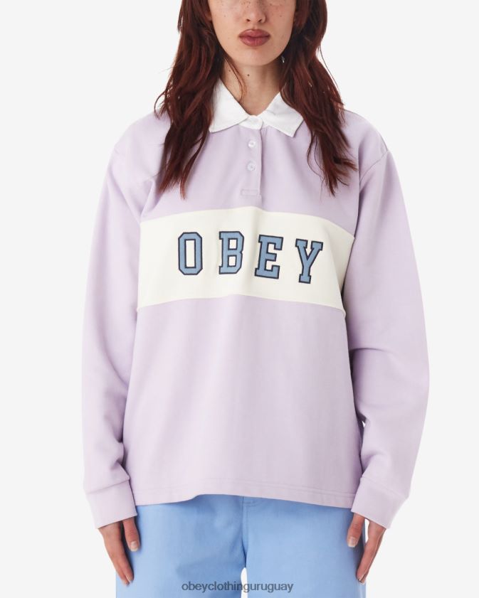 OBEY pétalo de orquídea mujer polo de rugby de palisandro 28XT8J570