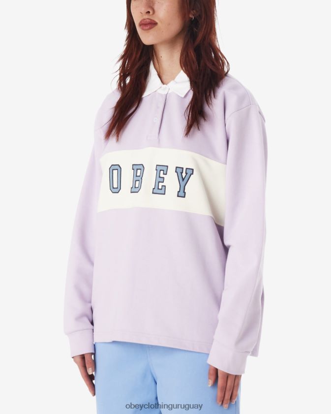 OBEY pétalo de orquídea mujer polo de rugby de palisandro 28XT8J570