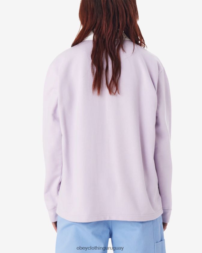OBEY pétalo de orquídea mujer polo de rugby de palisandro 28XT8J570
