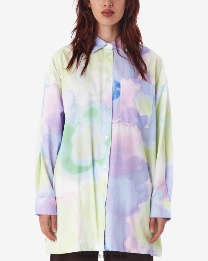 OBEY pasteles múltiples mujer camisa de flores suaves alyssa 28XT8J553