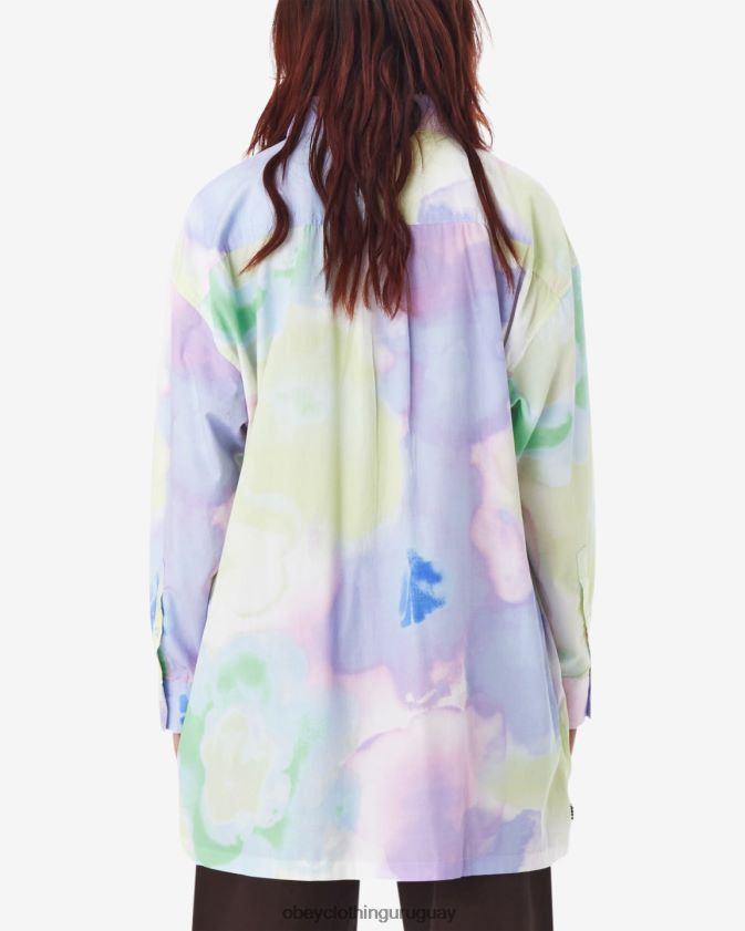 OBEY pasteles múltiples mujer camisa de flores suaves alyssa 28XT8J553