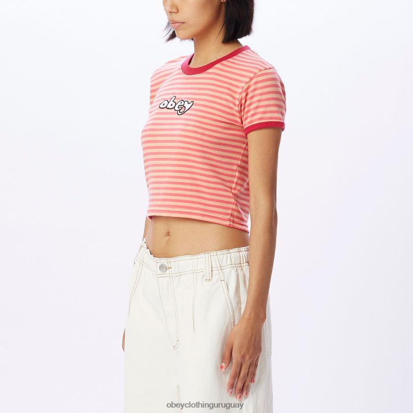 OBEY ponche rosa multi mujer playeras ringer bebé de zoe 28XT8J730
