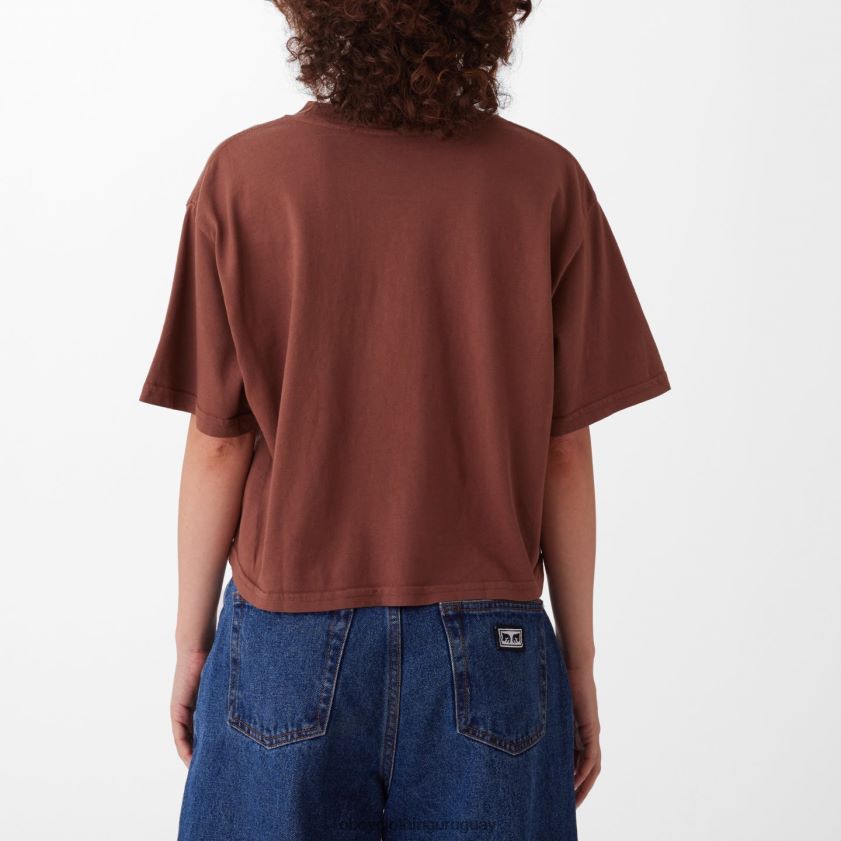 OBEY sepia mujer Camiseta corta de fin de semana con ositos de peluche en acuarela 28XT8J731