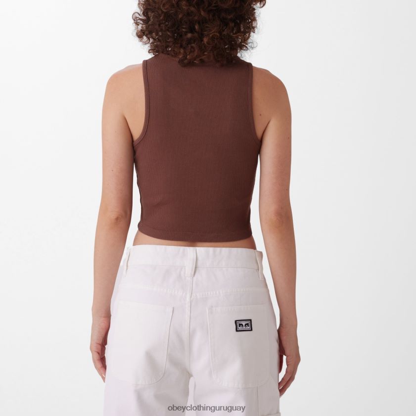 OBEY sepia mujer tanque megan costilla minúscula 28XT8J743
