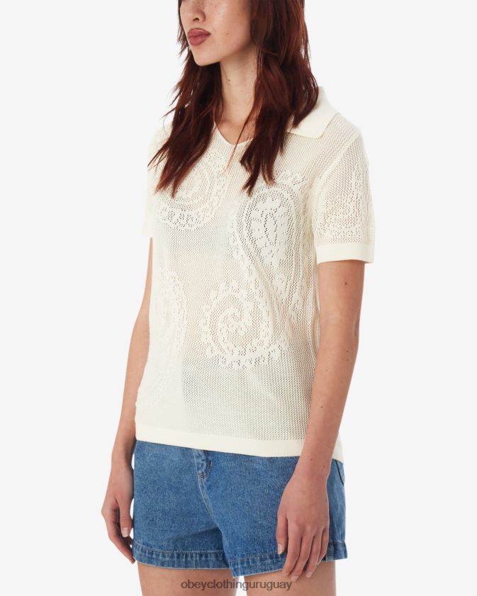 OBEY sin blanquear mujer camisa de punto abierta briana 28XT8J581