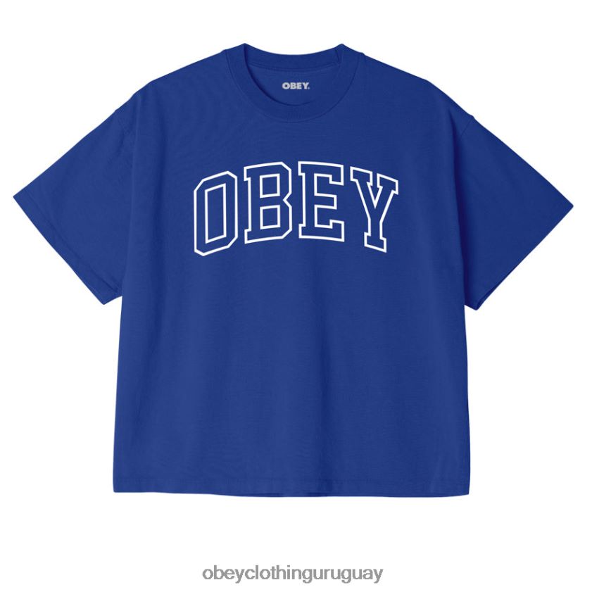 OBEY surf azul mujer camiseta corta universitaria personalizada 28XT8J737