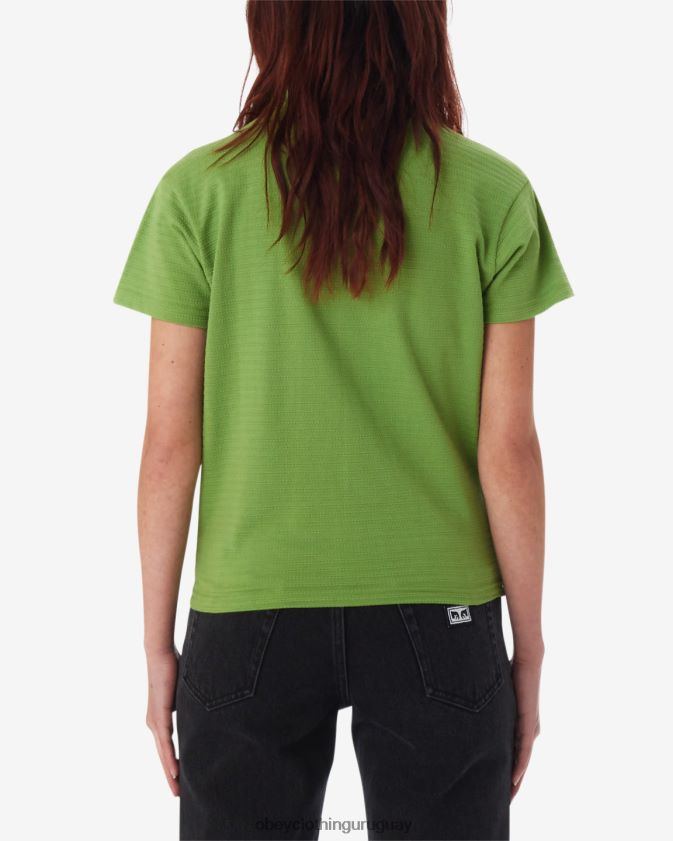 OBEY verde picante mujer botón abajo 28XT8J561