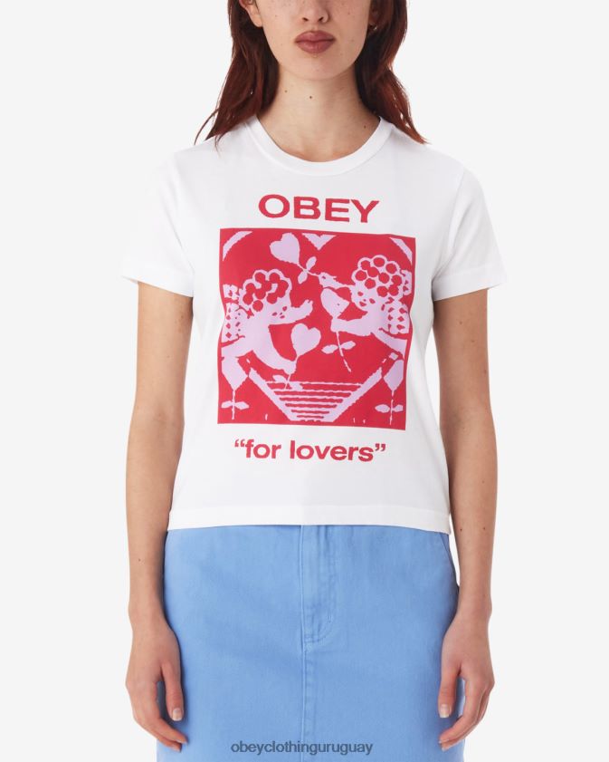 OBEY blanco mujer para los amantes camiseta kaylin 28XT8J609