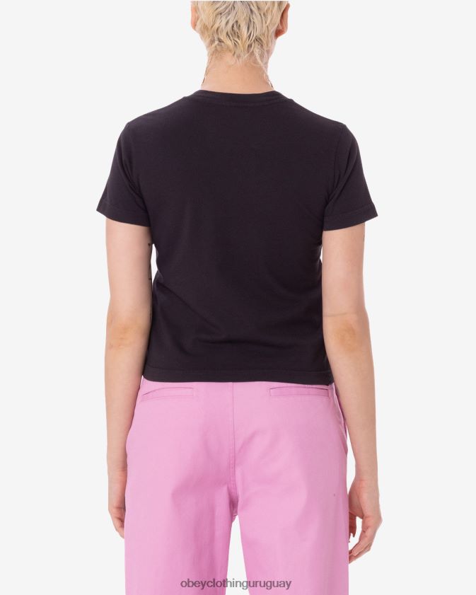 OBEY negro digital mujer camiseta paloma de la paz kaylin 28XT8J607