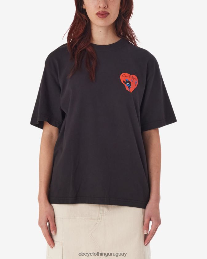 OBEY pigmento negro digital mujer Camiseta cerrada por reparaciones. 28XT8J610