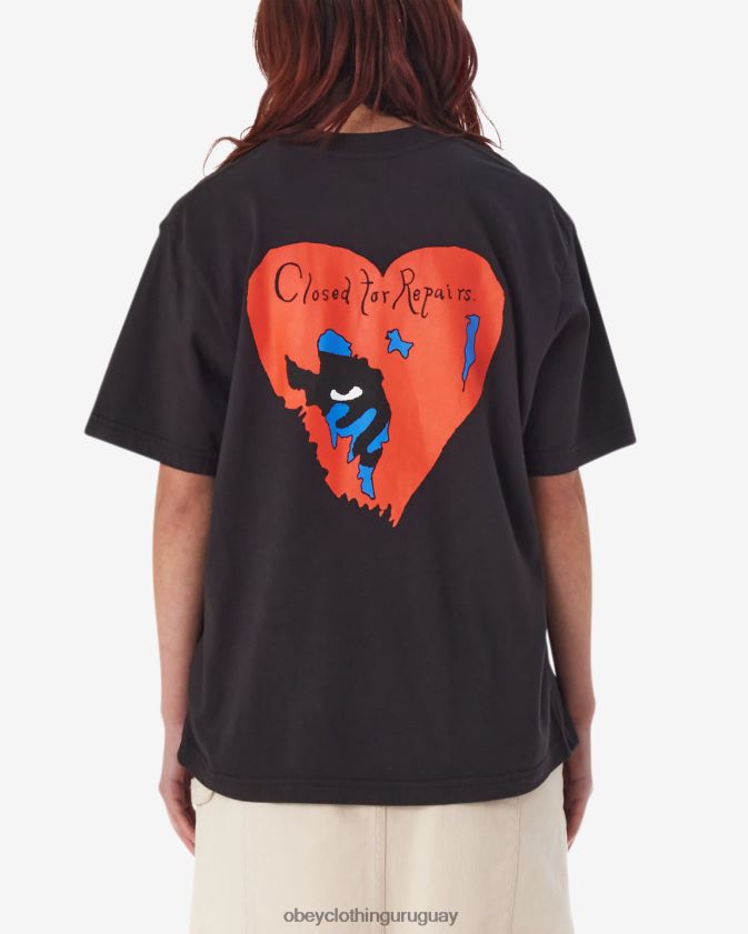 OBEY pigmento negro digital mujer Camiseta cerrada por reparaciones. 28XT8J610