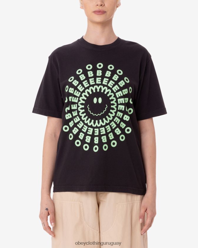 OBEY pigmento negro digital mujer camiseta con pigmento irradiado 28XT8J614