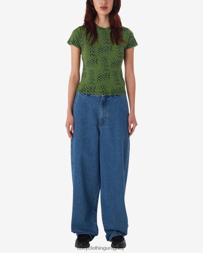 OBEY verde picante multi mujer camiseta jubatus 28XT8J564