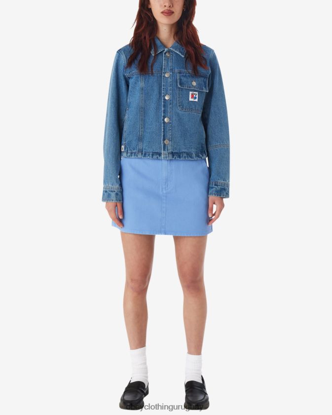 OBEY índigo claro mujer chaqueta camisera reconstruida 28XT8J548