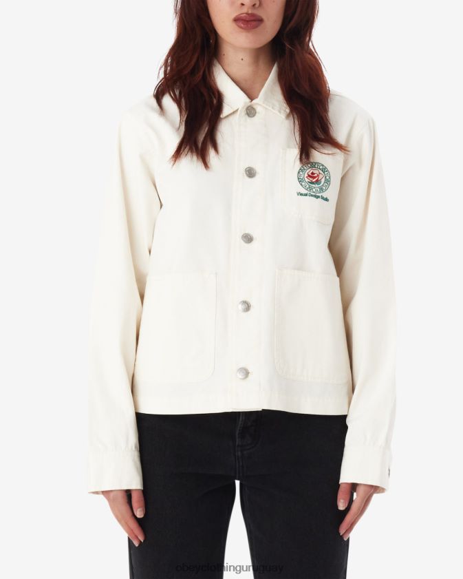 OBEY susurro blanco mujer chaqueta de tarea rosa 28XT8J597