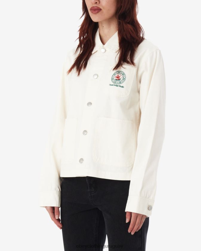 OBEY susurro blanco mujer chaqueta de tarea rosa 28XT8J597