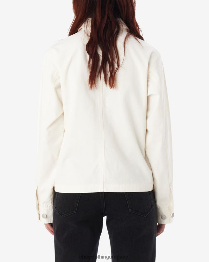 OBEY susurro blanco mujer chaqueta de tarea rosa 28XT8J597