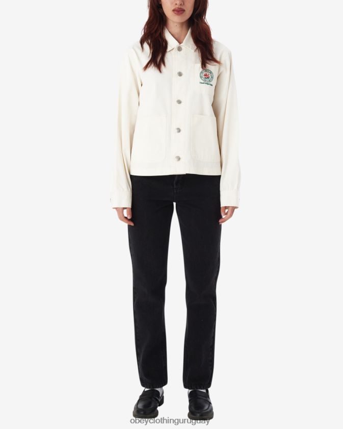 OBEY susurro blanco mujer chaqueta de tarea rosa 28XT8J597