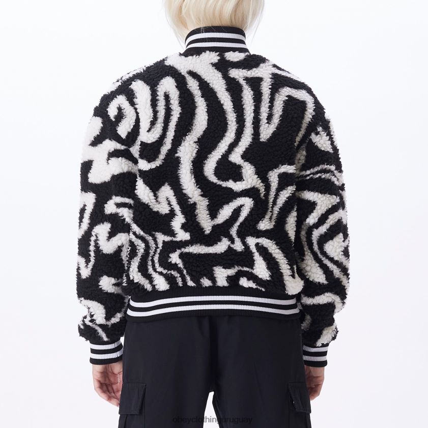 OBEY negro múltiple mujer chaqueta universitaria laberinto 28XT8J643