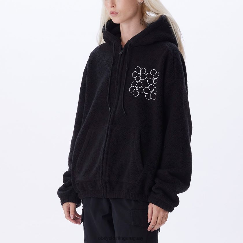 OBEY negro mujer chaqueta con capucha oportunidad 28XT8J652