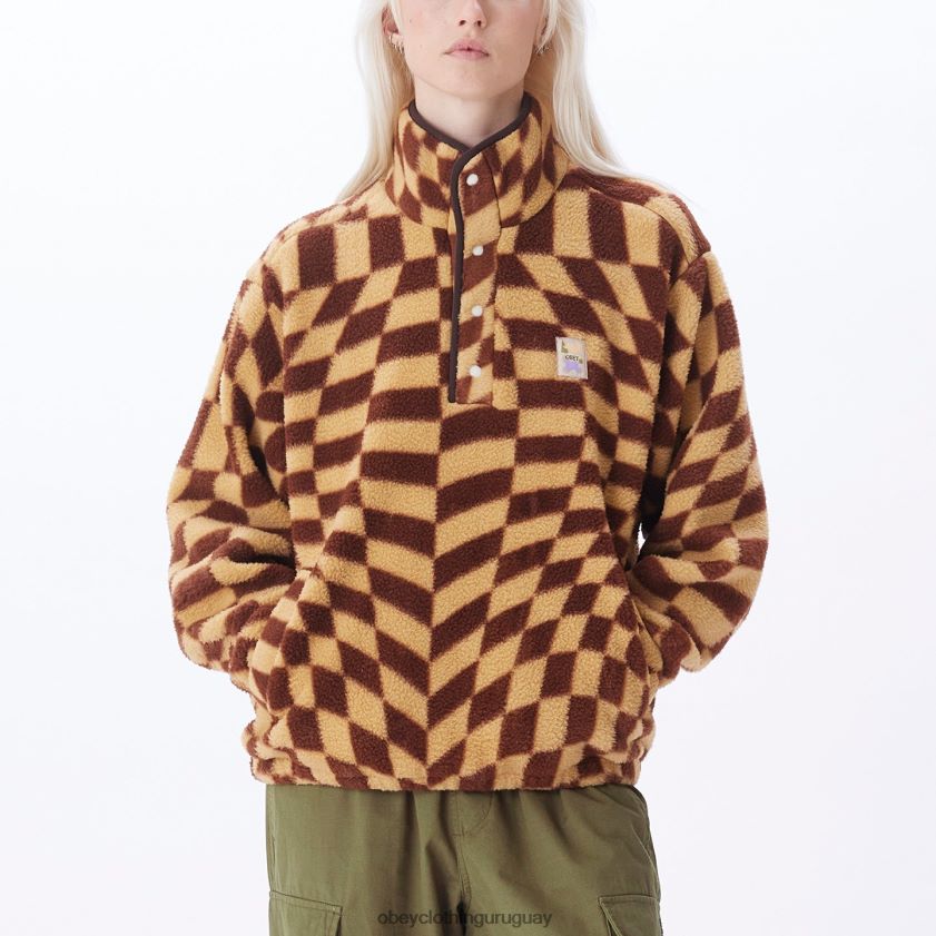 OBEY sepia múltiple mujer chaqueta ondulada pop-over 28XT8J673