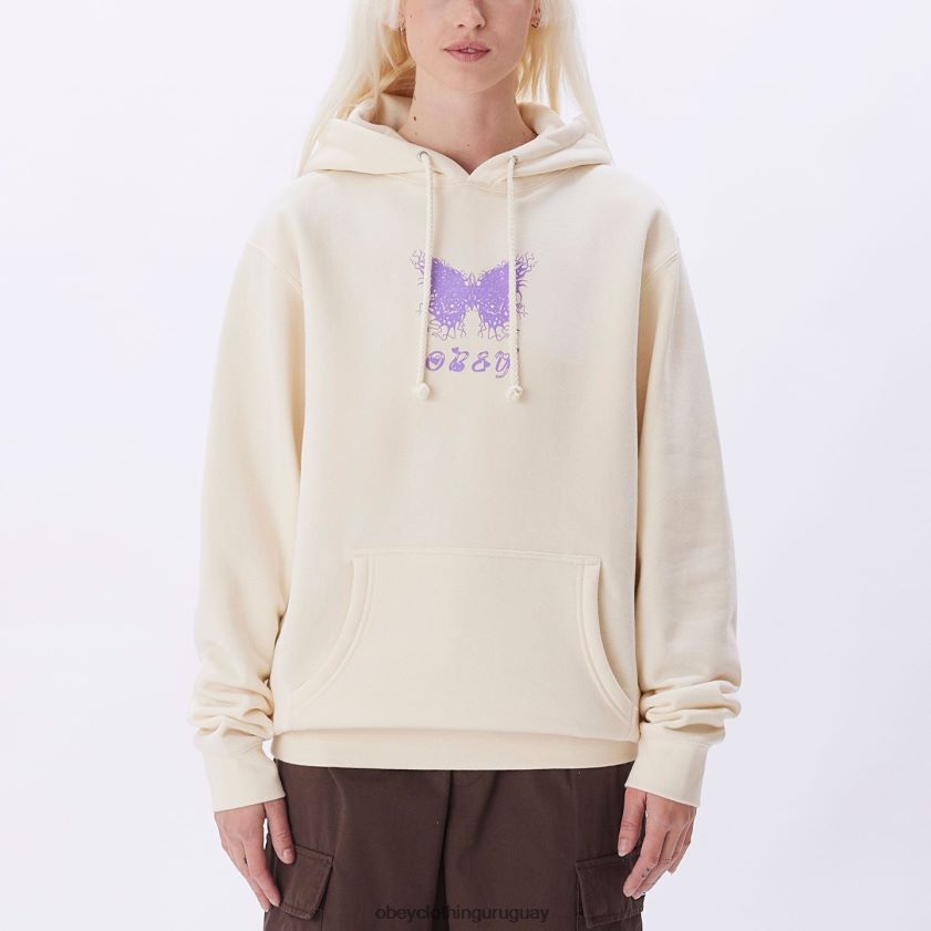 OBEY hueso mujer Capucha básica con diseño de mariposa en llamas. 28XT8J717