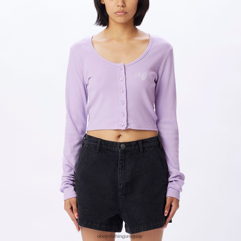 OBEY lavanda digital mujer cárdigan corto millie 28XT8J723