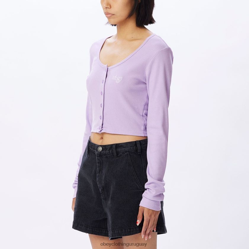OBEY lavanda digital mujer cárdigan corto millie 28XT8J723