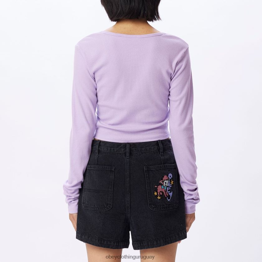 OBEY lavanda digital mujer cárdigan corto millie 28XT8J723