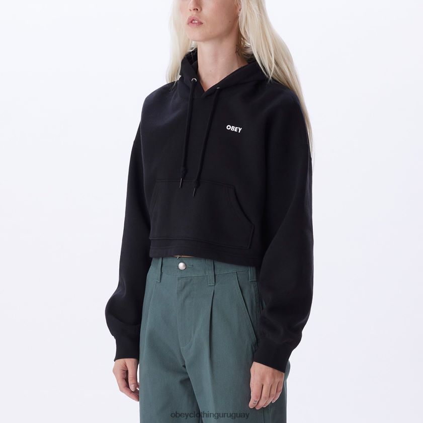 OBEY negro mujer capucha con logo llamativo 28XT8J707